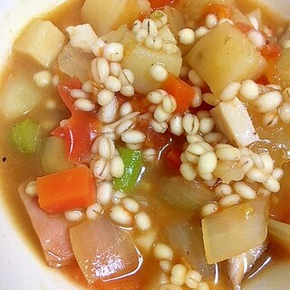食べるスープ★麦入りミネストローネ
